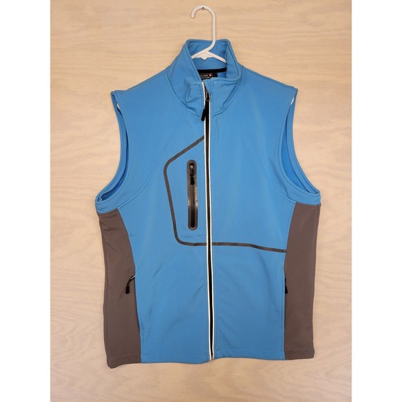 Alpine Cotton Men's SZ L Vest Fleece Lined Zip Pockets Blue Gray Outdoor Core - Picture 1 of 11